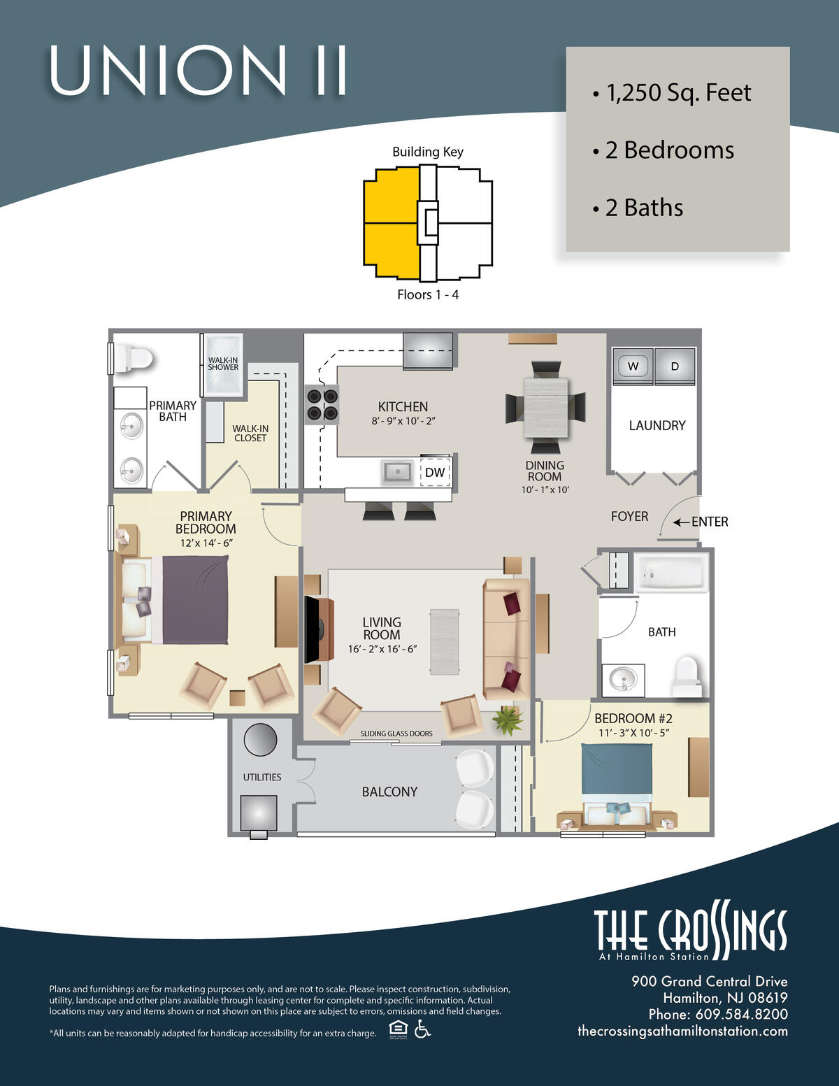 The Crossings at Hamilton Station Apartment Floor Plan Union II