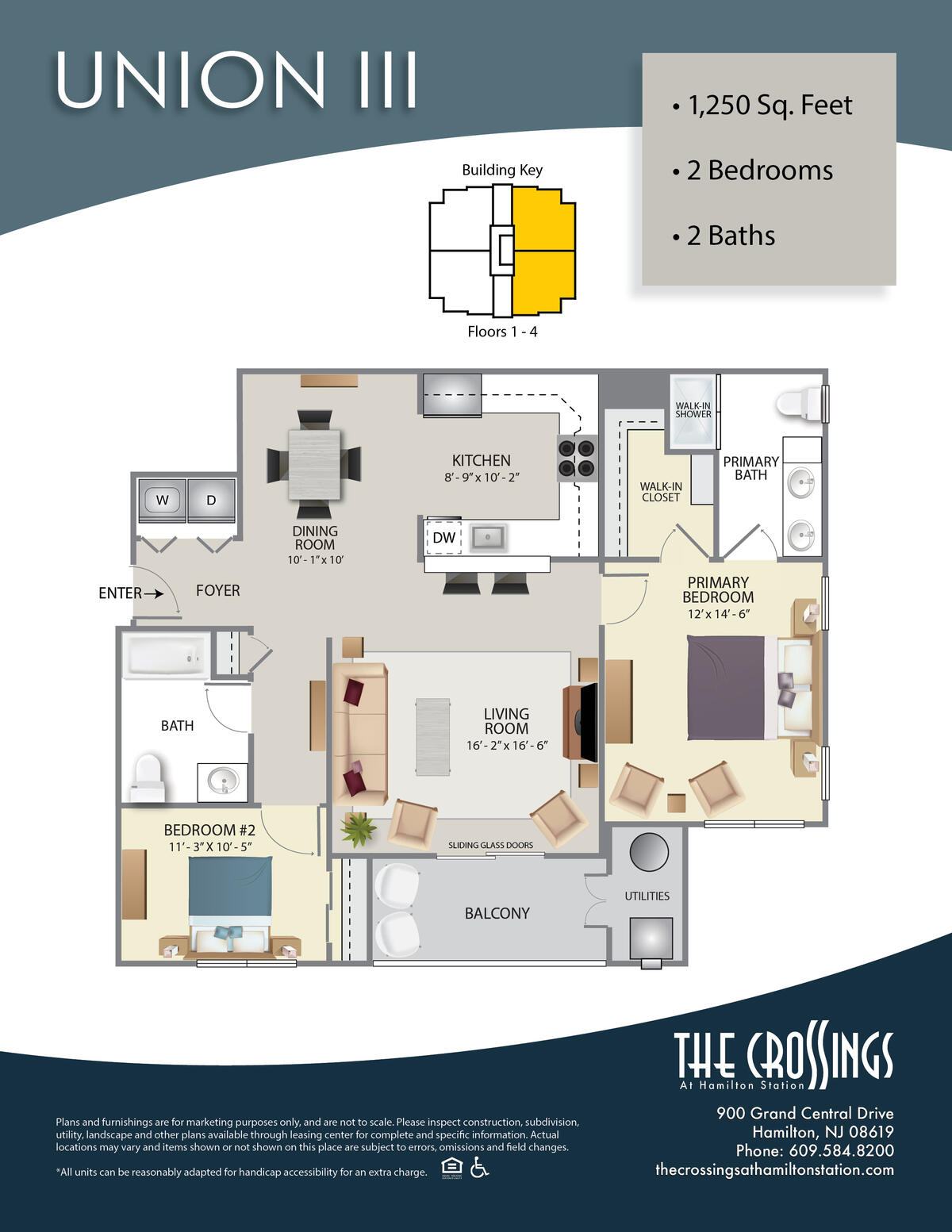 The Crossings at Hamilton Station Apartment Floor Plan Union III