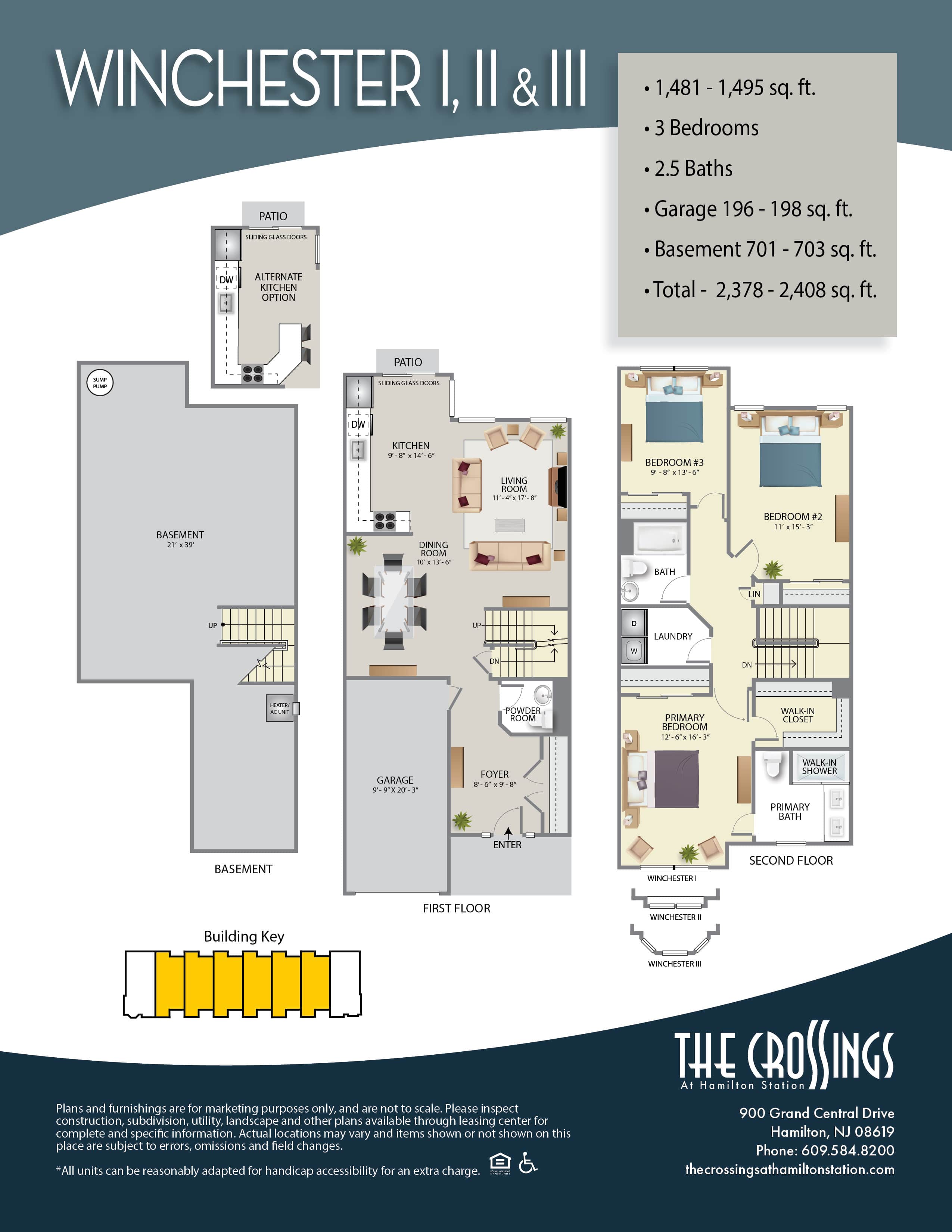 The Crossings at Hamilton Station Apartment Floor Plan Winchester I-II-III
