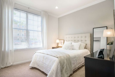 View of furnished apartment bedroom