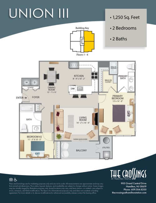 The Crossings at Hamilton Station Apartment Floor Plan Union III