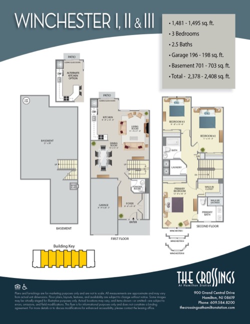 The Crossings at Hamilton Station Apartment Floor Plan Winchester I-II-III